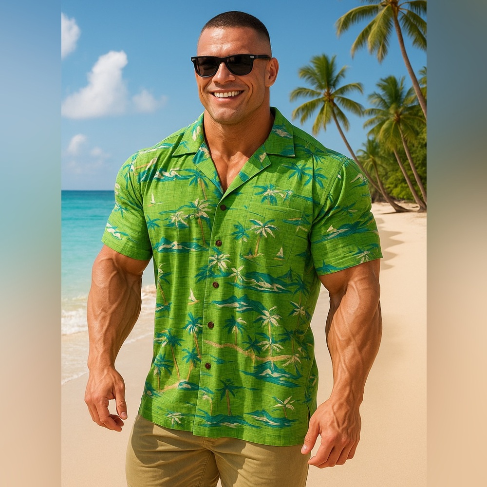 Jimmy Buffett It’s 5 o’clock Somewhere tropical silk shirt